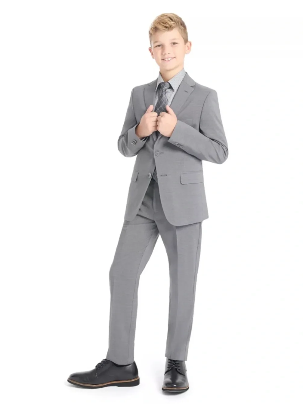 Kenneth Cole Reaction Boys Suit | Grey | Slim-Fit Stretch | Size 10